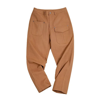 Aidase Uniform Pants Casual 100% Cotton Paris Button Straight Trousers Men's Autumn Vintage Workwear aidase-shop